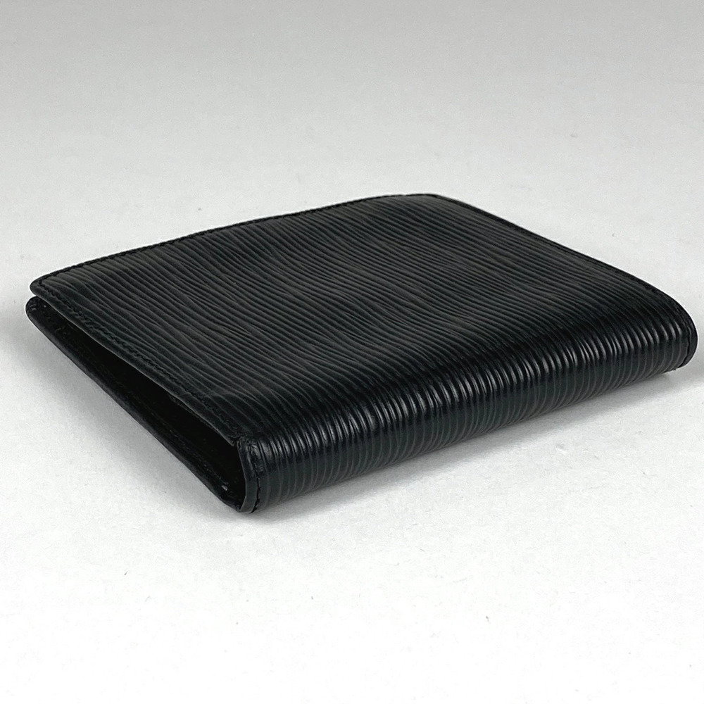 Louis Vuitton Noir Wallet Epi Leather fold Bi Compact Portefeuille Black